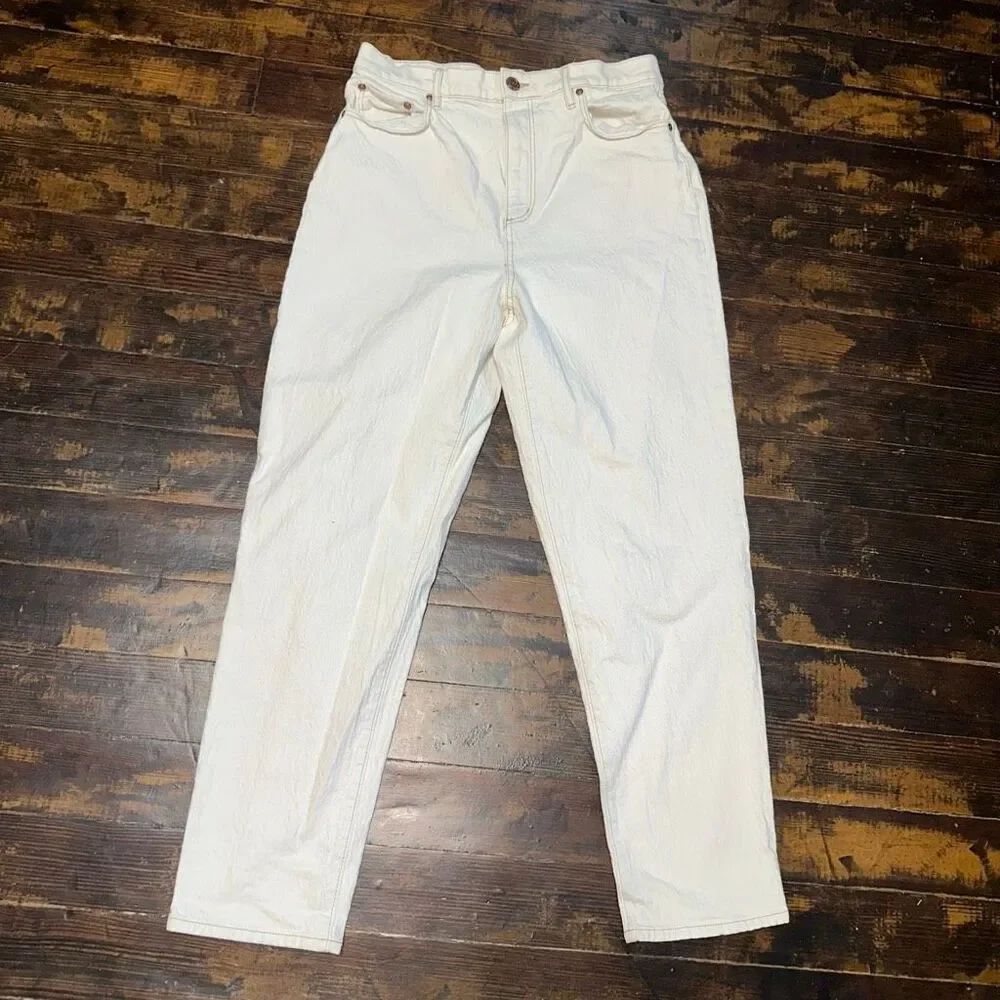Loft high waist boyfriend relaxed 29/8 cream jeans